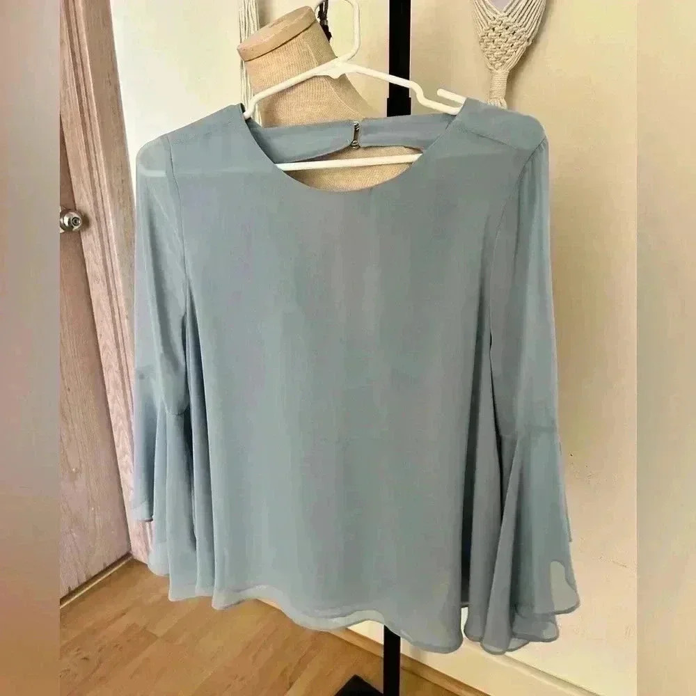 *- Blue Flowing Blouse